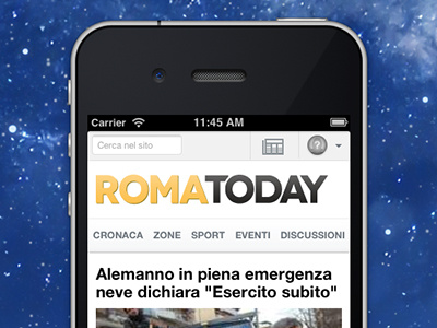 Citynews Mobile Homepage clean flat header homepage ios iphone logo menu mobile toolbar ui website