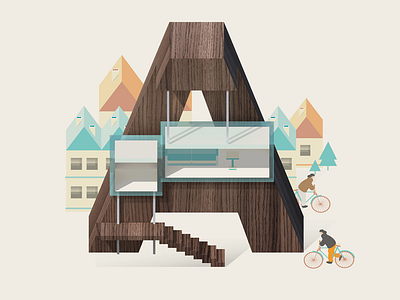 letter A 3d illustration letter resort type typography