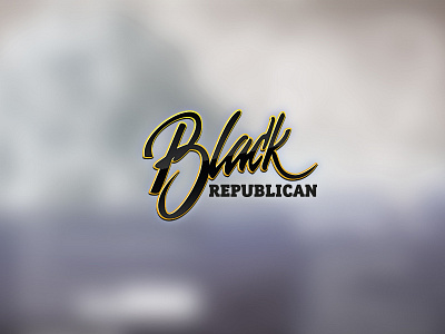 Black Republican calligraphy lettering letters script vector