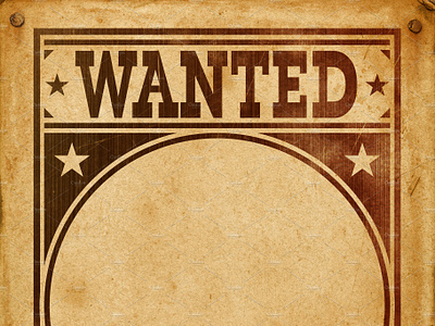 Wanted poster on a grunge paper background by Laurent Davoust on Dribbble