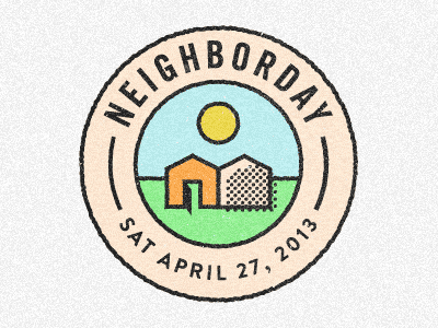 Neighborday Alt 2 Gif branding crest logo moon neighbor sun texture