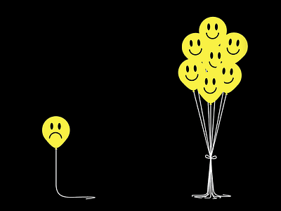 less me, more we balloons fun happy sad smiley team work