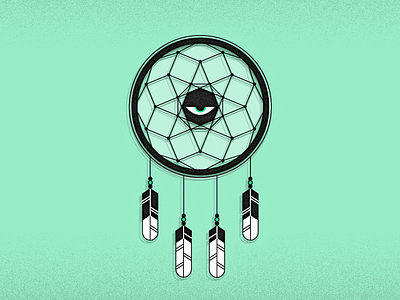 Dream Catcher catcher dream eye feathers illustrator indian photoshop teal