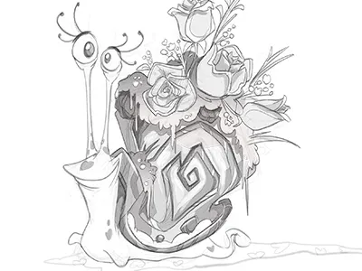 Snail Drib character design tiny monsters