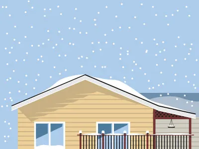 Snow Day house illustration snow