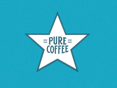 Pure Coffee blue coffee star typography