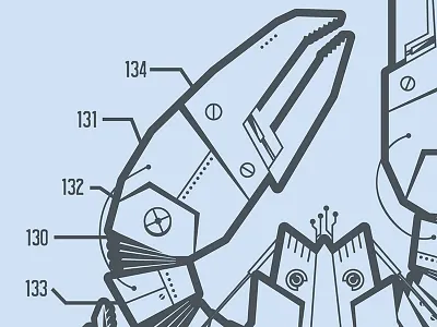The crawbot cometh... blueprint claw crawbot crawfish robot sxsw tshirt