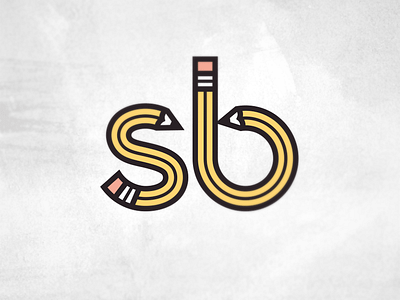 Consultant logo b business consultant doodle icon illustration letters logo pencil s speaker type yellow