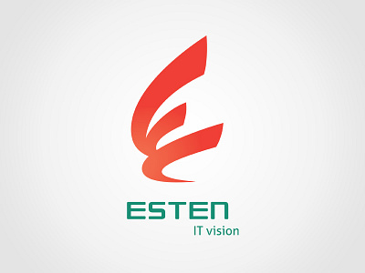 Esten corporate identity it logotype software development vision