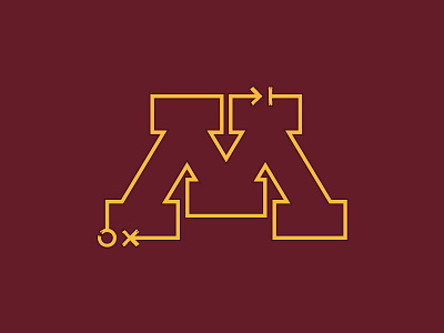 Gopher Football athletics football letter line logo minnesota play sports university vector