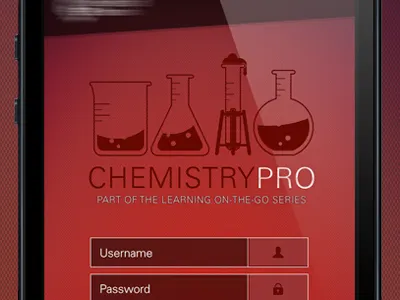 Chemistry-pro e-learning app app colorful ui. texture wip