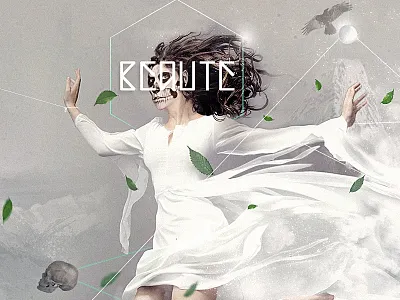 Beauté Mortelle beauty desktopography girl life mixed media neocolor skull