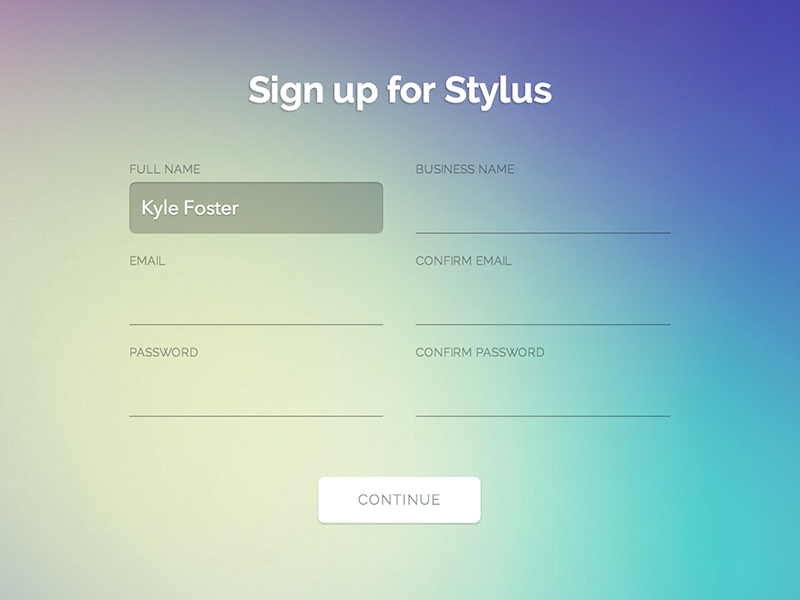 Example of Sign-up Form