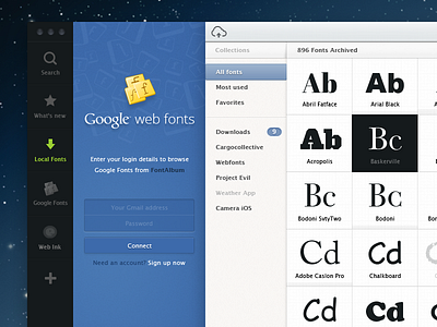 Font Album work in progress album app collection color desktop font fonts manager picker software typography