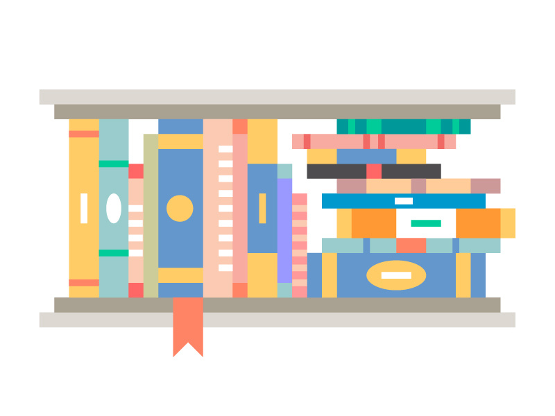 Example of Half Messy Bookshelves