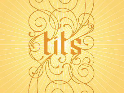 Cursed Words Series // T*ts curse flourishes lettering tits type vector