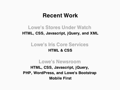 Minimal lowes minimal portfolio