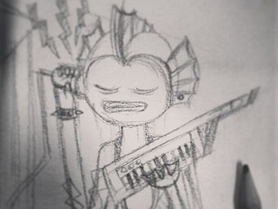 : Fish-man keytarist #rubbishsketches fishman keytar music sketch sound