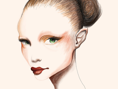 Wacomtest face girl hand paint illustration wacom