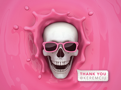 Thanks to Kerem Sevencan for Invitation 3d kerem keremciu liquid pink sevencan skull sunglasses thanks