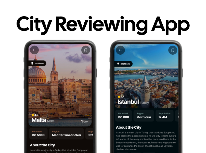 City Information anf Reviewing Mobile App UI Screen Design app ui design city figma mobile app design nomad review app tourism app turkey turkiye ui