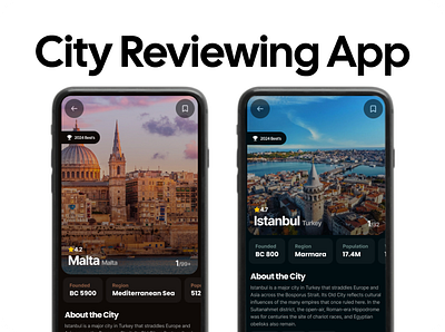 City Information anf Reviewing Mobile App UI Screen Design app ui design city figma mobile app design nomad review app tourism app turkey turkiye ui