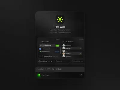 Ai Assist ai ai assist ai planner chat clean dark dashboard product design simple ui ux web design