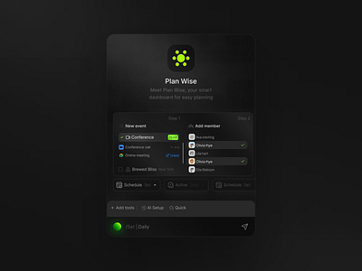 Ai Assist ai ai assist ai planner chat clean dark dashboard product design simple ui ux web design