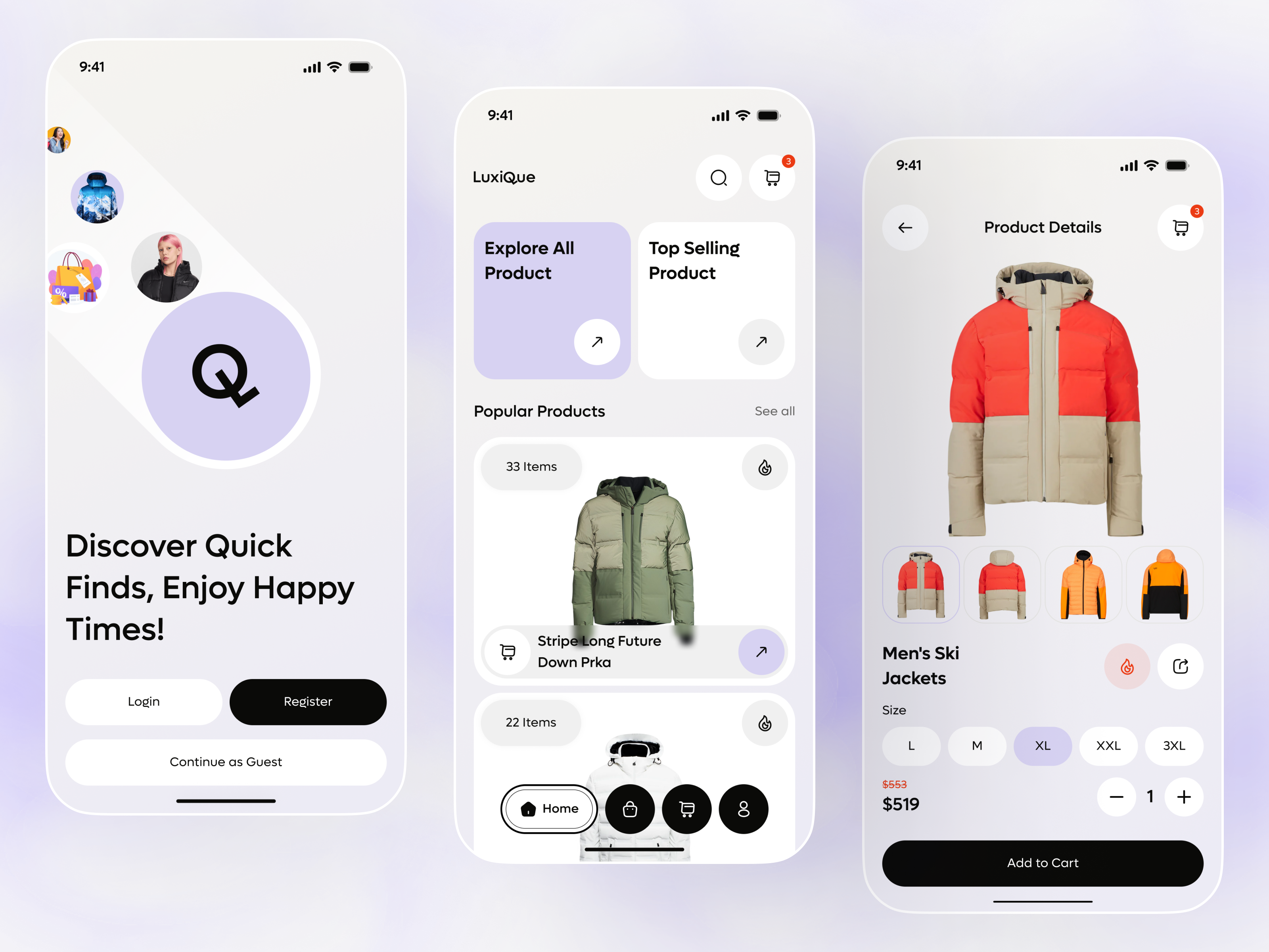 Example of Ecommerce App Design