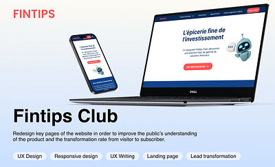 Fintips Club design figma financial services landing page ui ux