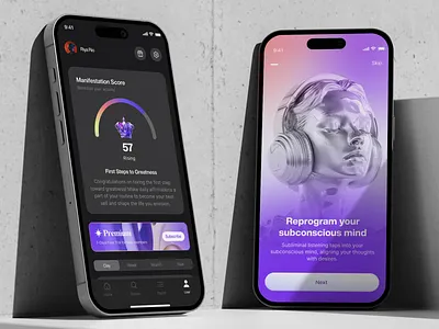 Mobile App Screen affiramtion ai app intergate app design designer mindset app mobile app ui movie app music app ui uiux design