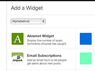 Add a Widget concept widgets wordpress