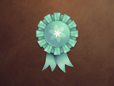 Ribbon flower green leather mint ribbon shiny