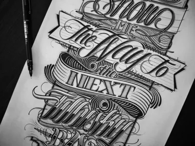 Show Me The Way... apparel calligraphy hand lettering typhography