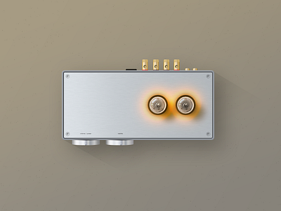 Elekit Amp amp illustration knob light metal music reflection shine silver top tube