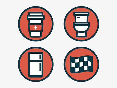 Productivity Icons badge coffee flag icons refrigerator toilet