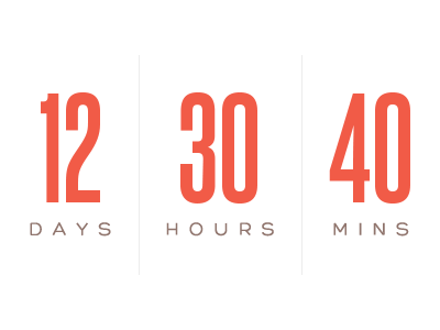 Simple Countdown Timer countdown grey red timer typography