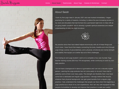 Sarah Burgess Yoga branding responsive rwd visual design web design