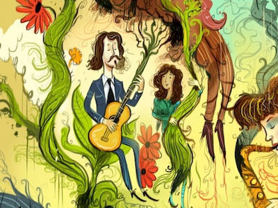 The Civil Wars band dvd guitar illustration music paste magazine plants sketch vines