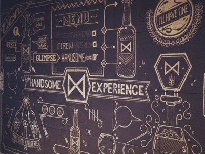 Handsome Wall agency all the pretty colors atpc beer bw chalk chalkwall handsome illustration lettering nathan walker type