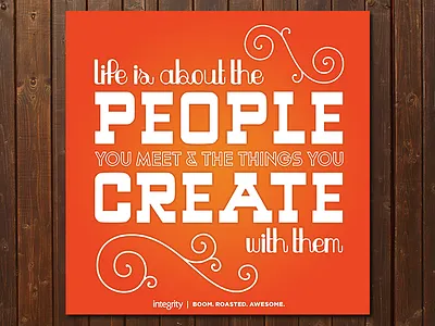 "Valentine's Day" Print for Client Appreciation orange print quote scroll typography valentines day