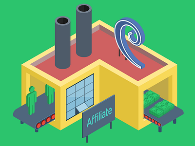 Affiliate Program Factory building factory illustration isometric