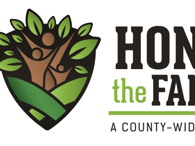 Honoring the Family Logo family green honor leaves roots shield tree