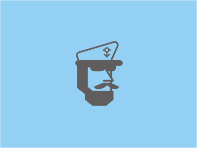 Merci Capitaine v2 anchor beard blue captain fashion glasses gray hat head human logo moustaches online people portrait shop store wear
