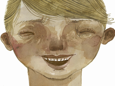 July, August boy colour illustration watercolour