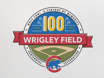 Wrigley Full chicago cubs halftone letterpress logo offset retro vintage