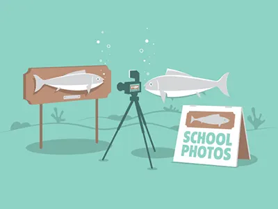 School Photos fish glenn jones glennz illustration illustrator tshirt vector