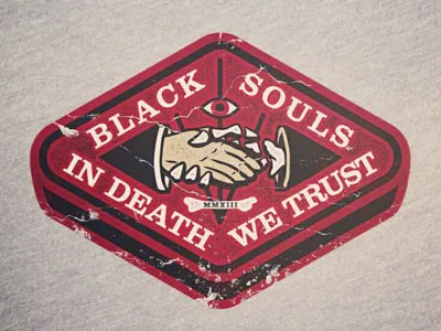 Black Souls badge graphic design illustration