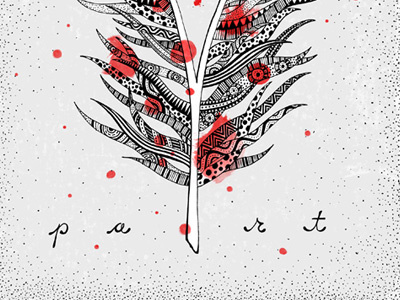 Feather 3 hand drawn illustration