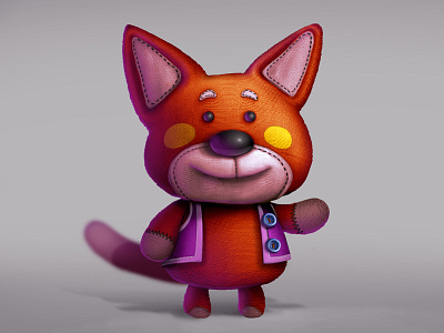 Fox apps cartoon concept draw fabric fox funny illustration photoshop samuel suarez toy
